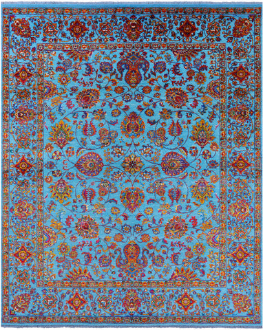 Persian Tabriz Handmade Wool & Silk Rug - 7' 10