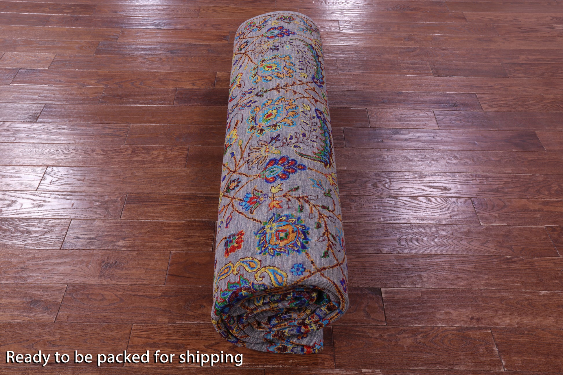 Grey Persian Tabriz Hand Knotted Wool & Silk Rug - 9' 0" X 12' 0" - Golden Nile