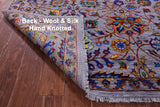 Grey Persian Tabriz Hand Knotted Wool & Silk Rug - 9' 0" X 12' 0" - Golden Nile