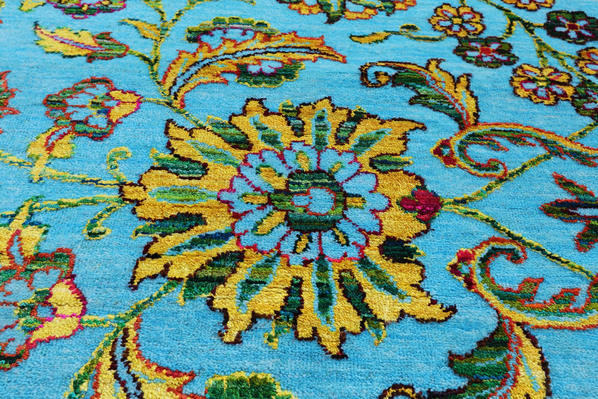 Persian Tabriz Hand Knotted Wool & Silk Rug - 9' 2" X 11' 10" - Golden Nile