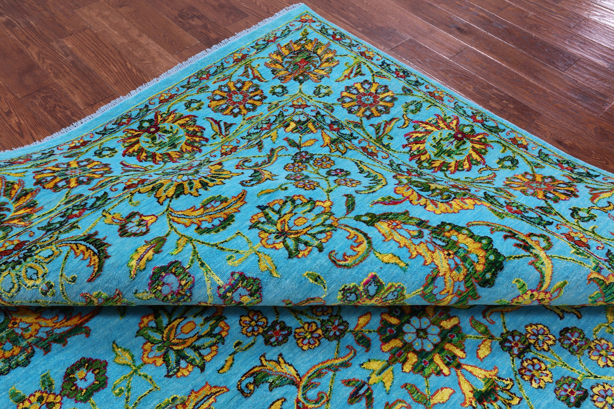 Persian Tabriz Hand Knotted Wool & Silk Rug - 9' 2" X 11' 10" - Golden Nile