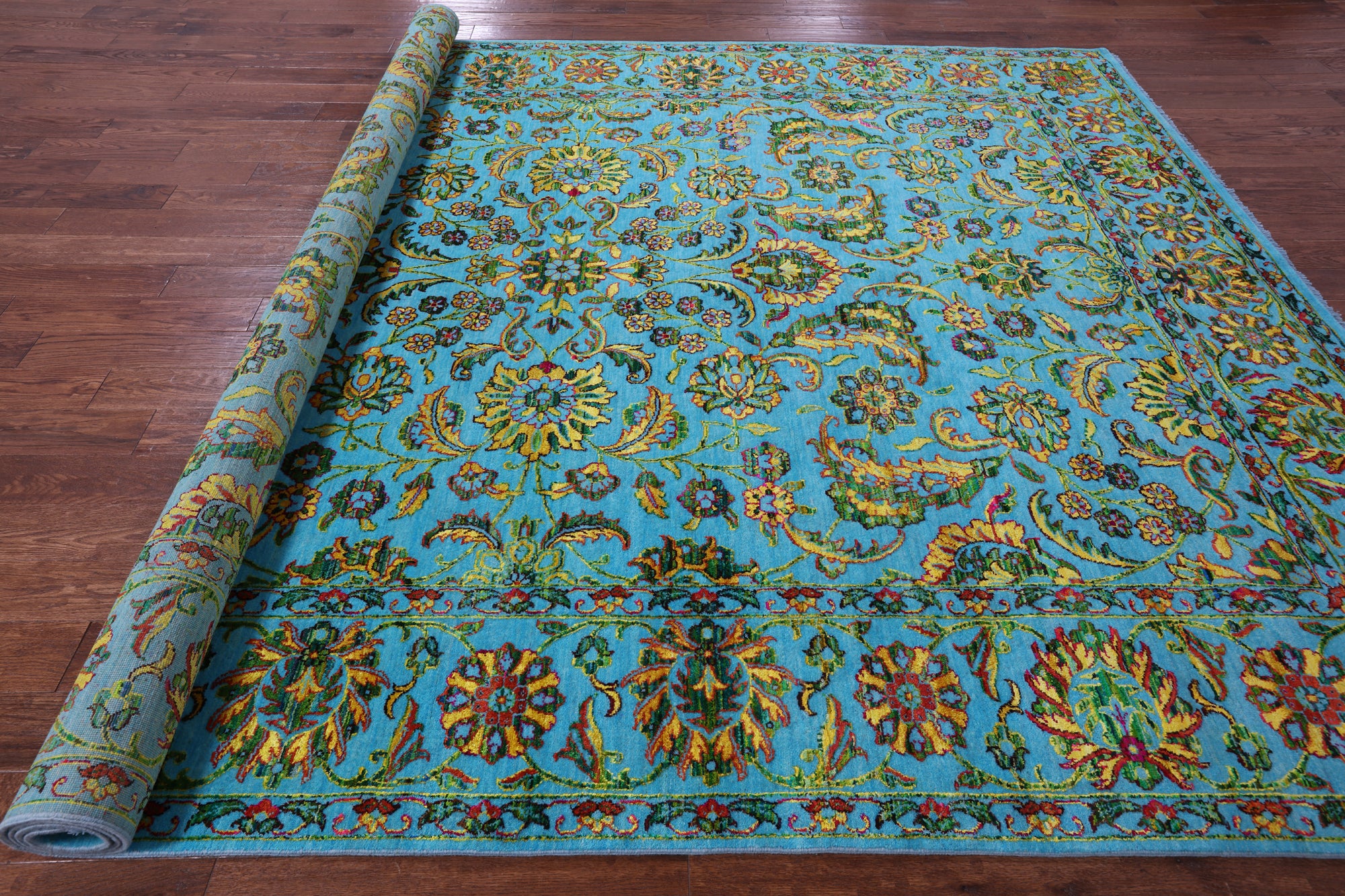 Persian Tabriz Hand Knotted Wool & Silk Rug - 9' 2" X 11' 10" - Golden Nile