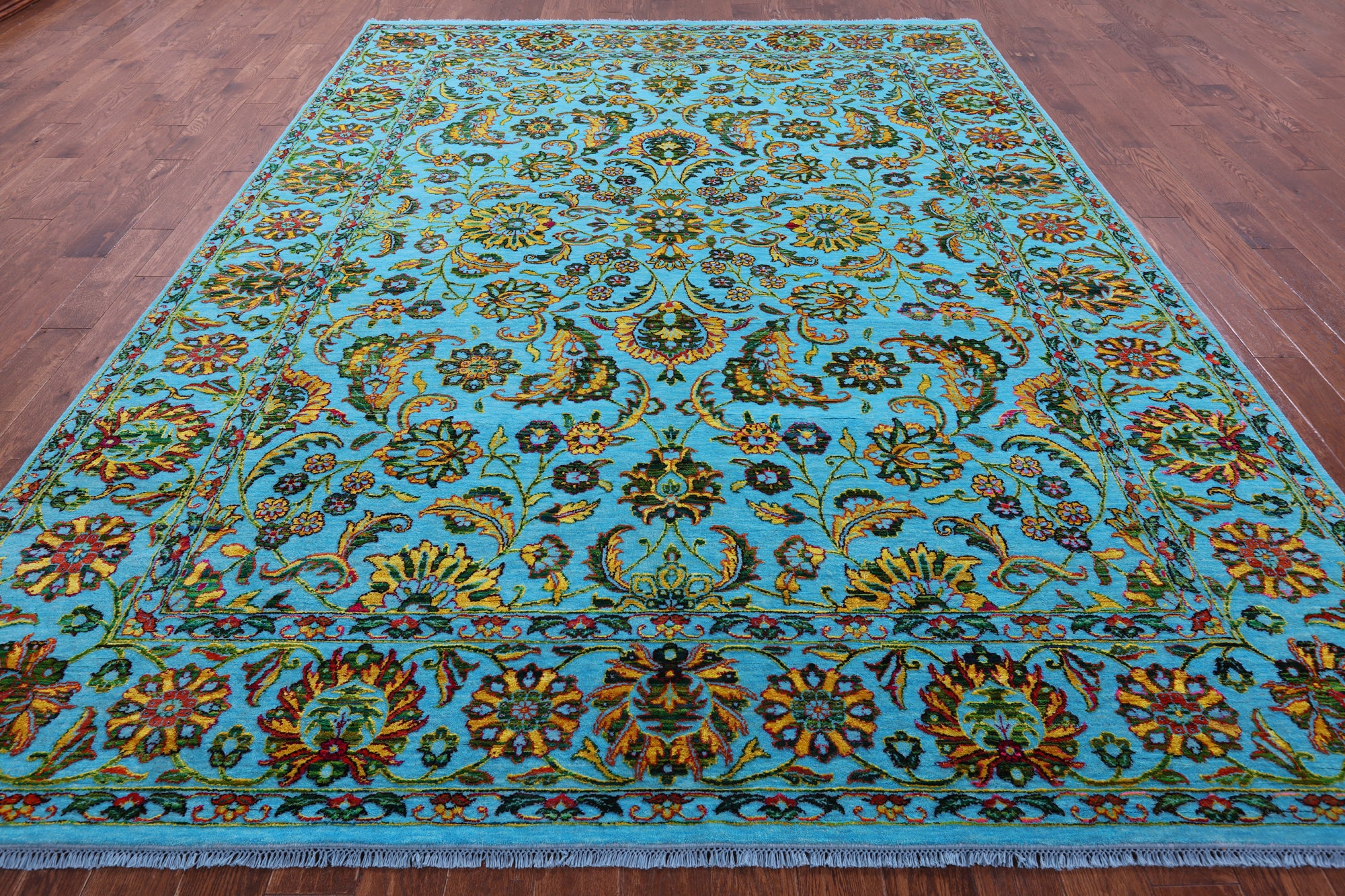 Persian Tabriz Hand Knotted Wool & Silk Rug - 9' 2" X 11' 10" - Golden Nile