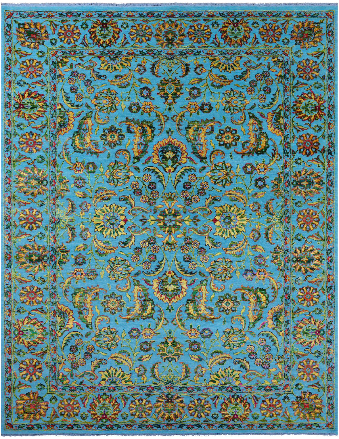 Persian Tabriz Hand Knotted Wool & Silk Rug - 9' 2" X 11' 10" - Golden Nile