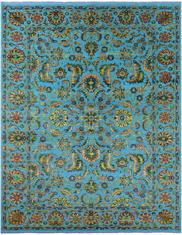 Persian Tabriz Hand Knotted Wool & Silk Rug - 9' 2