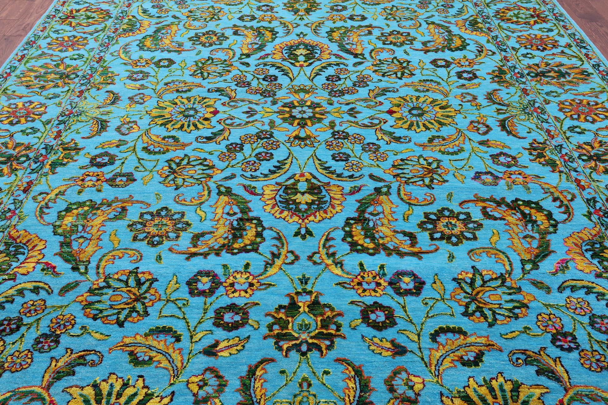 Persian Tabriz Hand Knotted Wool & Silk Rug - 9' 2" X 11' 10" - Golden Nile