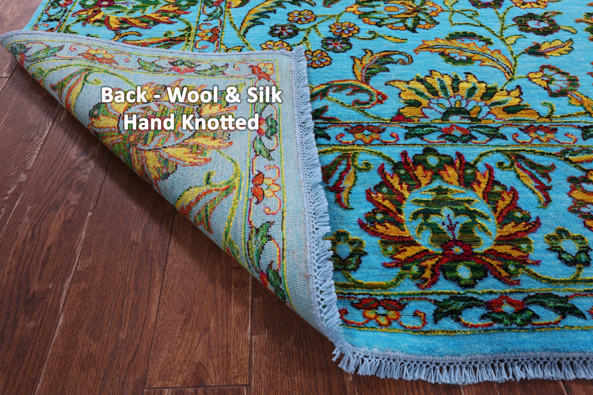 Persian Tabriz Hand Knotted Wool & Silk Rug - 9' 2" X 11' 10" - Golden Nile