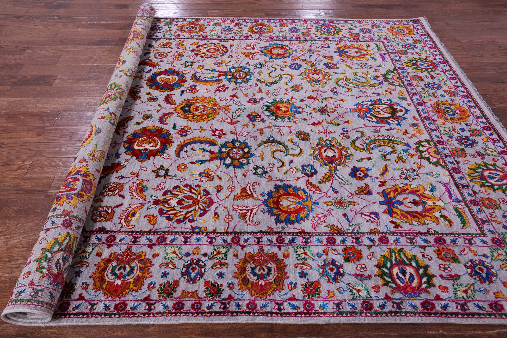 Persian Tabriz Hand Knotted Wool & Silk Rug - 8' 1" X 10' 3" - Golden Nile