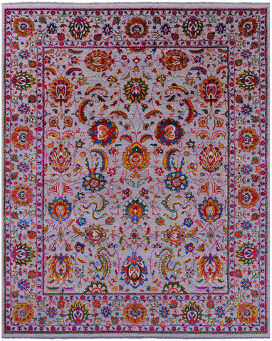 Persian Tabriz Hand Knotted Wool & Silk Rug - 8' 1