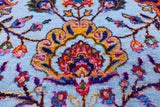 Blue Persian Tabriz Hand Knotted Wool & Silk Rug - 9' 2" X 12' 0" - Golden Nile
