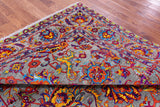 Grey Persian Tabriz Hand Knotted Wool & Silk Rug - 7' 11" X 10' 0" - Golden Nile