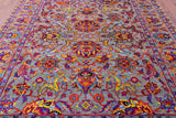 Grey Persian Tabriz Hand Knotted Wool & Silk Rug - 7' 11" X 10' 0" - Golden Nile