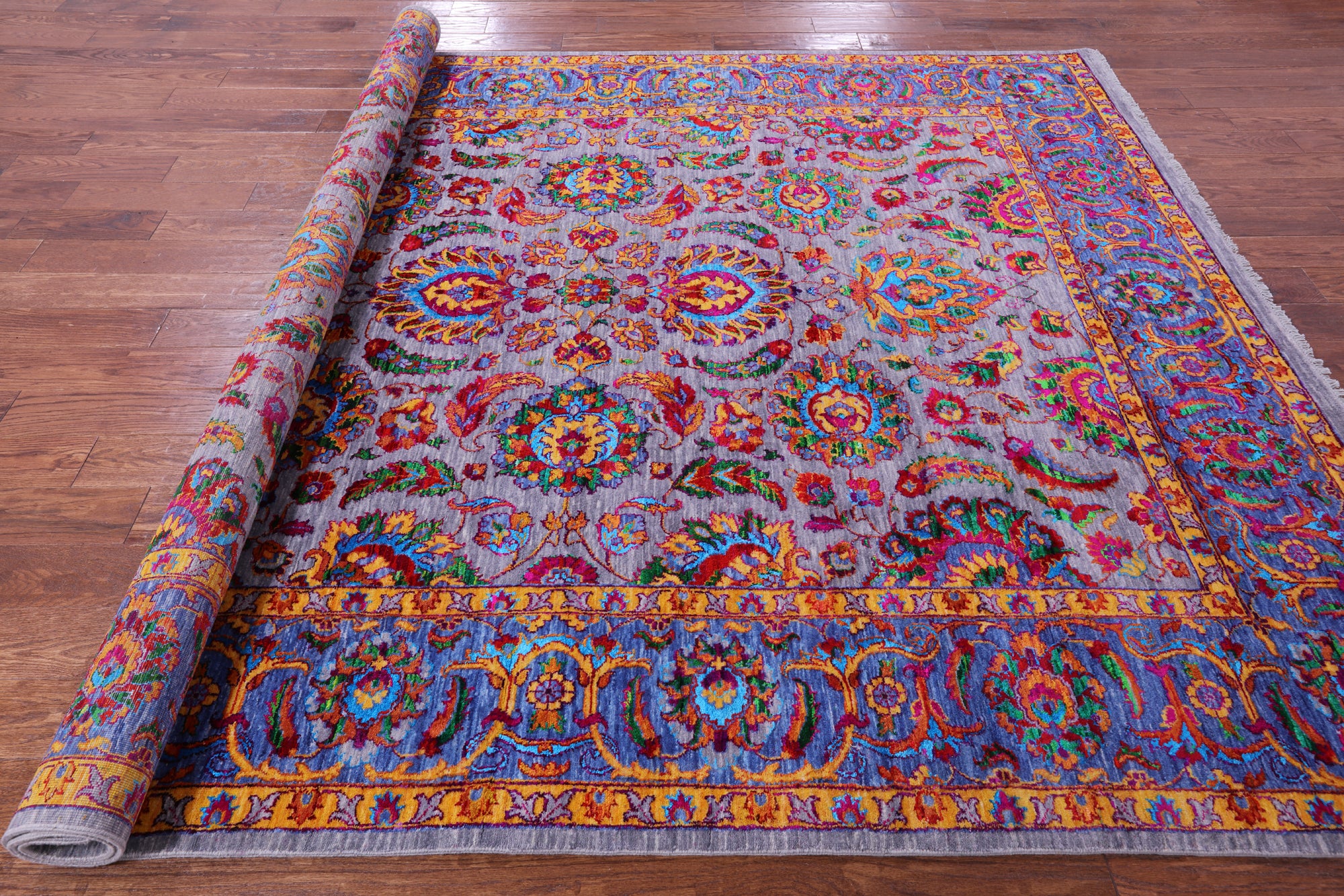 Persian Tabriz Handmade Wool & Silk Rug - 8' 0" X 9' 11" - Golden Nile