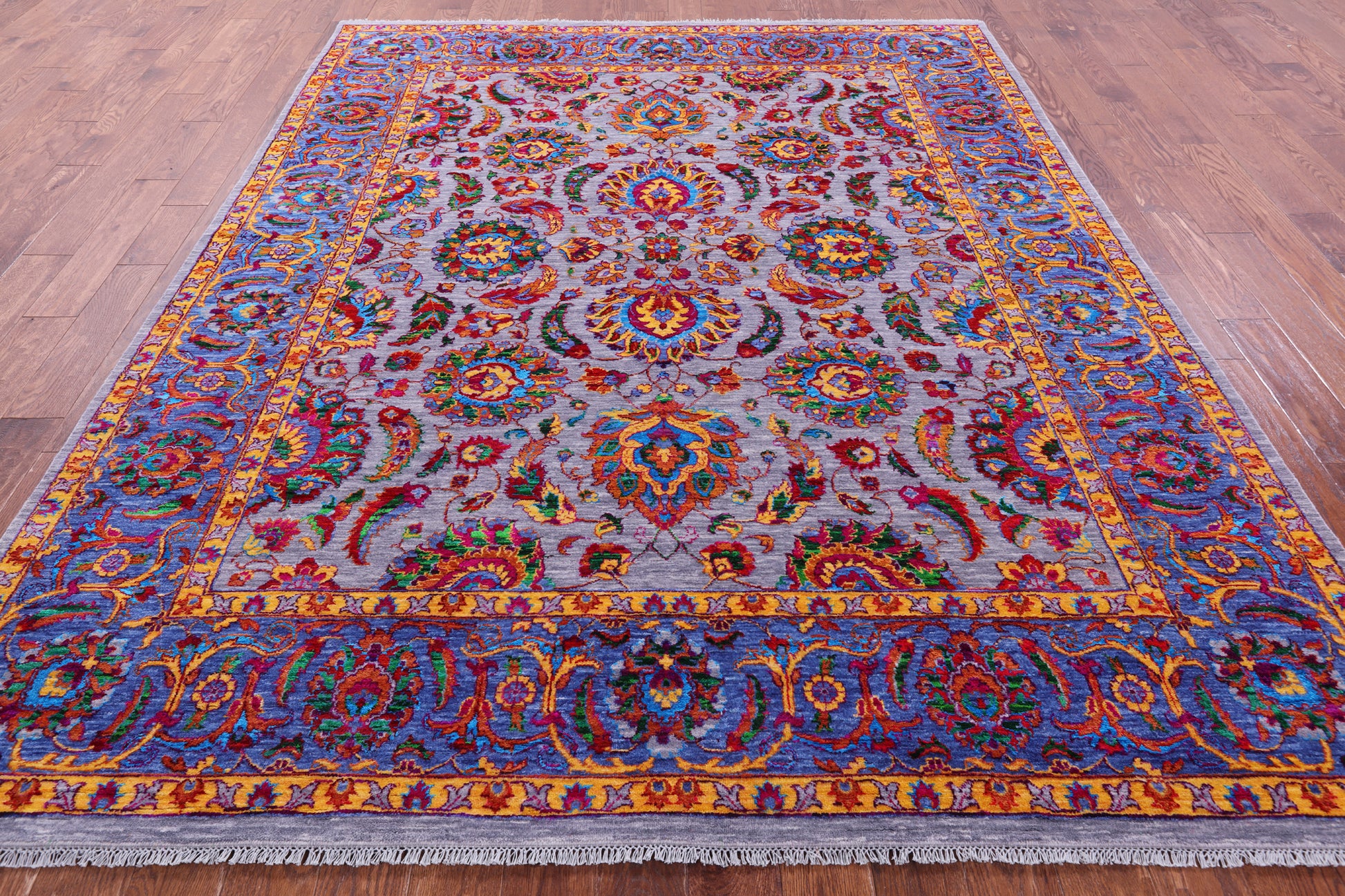 Persian Tabriz Handmade Wool & Silk Rug - 8' 0" X 9' 11" - Golden Nile