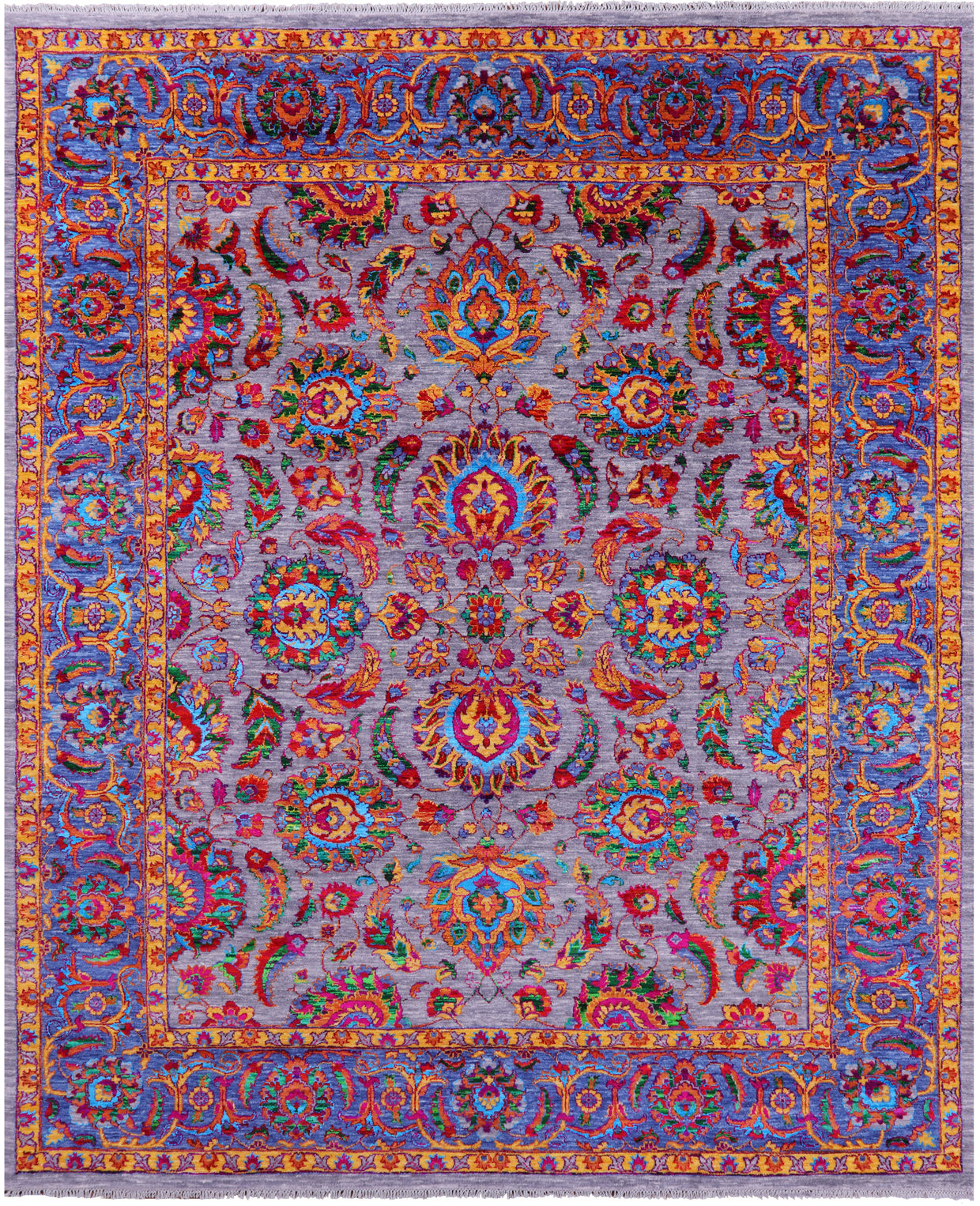 Persian Tabriz Handmade Wool & Silk Rug - 8' 0" X 9' 11" - Golden Nile