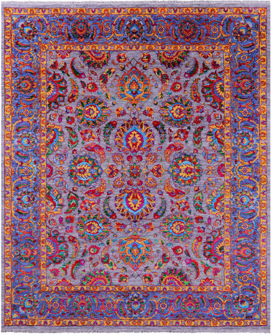 Persian Tabriz Handmade Wool & Silk Rug - 8' 0