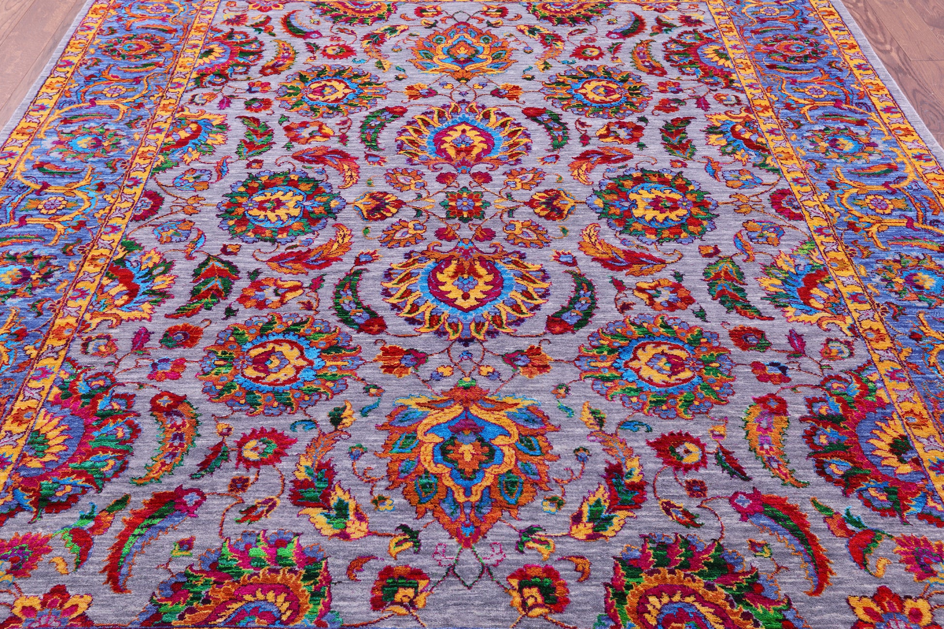 Persian Tabriz Handmade Wool & Silk Rug - 8' 0" X 9' 11" - Golden Nile