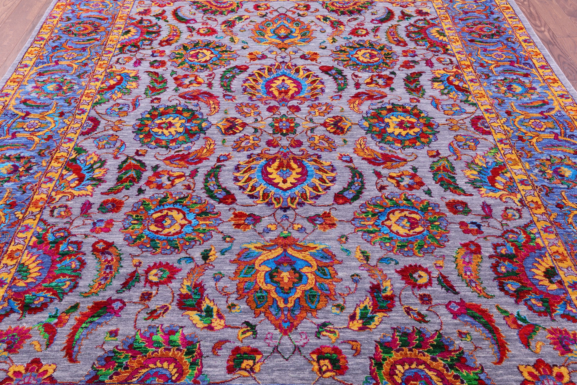 Persian Tabriz Handmade Wool & Silk Rug - 8' 0" X 9' 11" - Golden Nile
