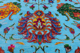 Blue Persian Tabriz Hand Knotted Wool & Silk Rug - 10' 0" X 13' 10" - Golden Nile