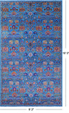 Blue Persian Tabriz Hand Knotted Wool & Silk Rug - 9' 2" X 16' 0" - Golden Nile