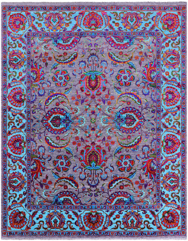 Persian Tabriz Hand Knotted Wool & Silk Rug - 8' 1