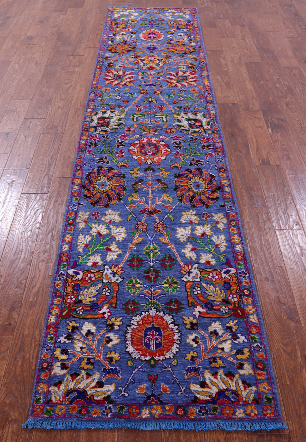 Persian Tabriz Hand Knotted Wool & Silk Runner Rug - 2' 7" X 11' 7" - Golden Nile