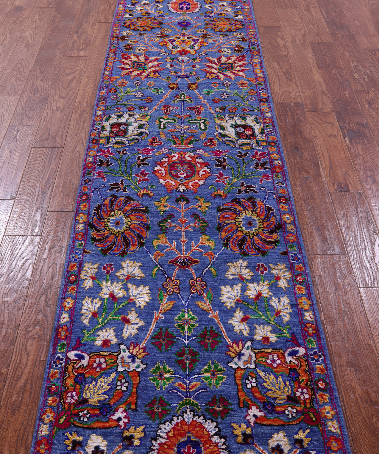 Persian Tabriz Hand Knotted Wool & Silk Runner Rug - 2' 7" X 11' 7" - Golden Nile