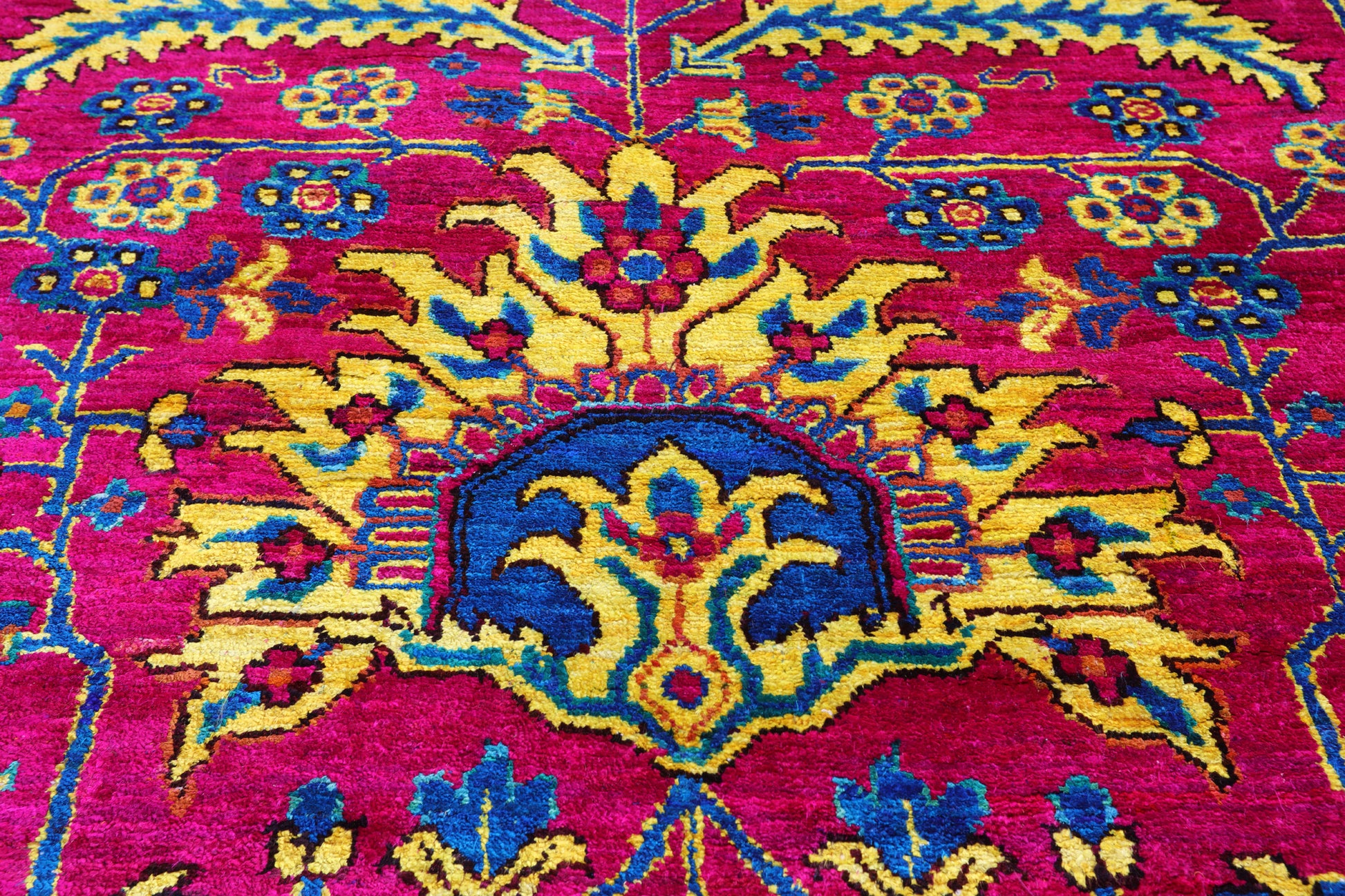Pink Persian Tabriz Hand Knotted Silk Rug - 8' 11" X 12' 3" - Golden Nile