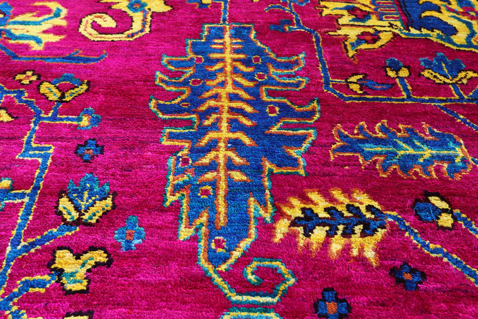 Pink Persian Tabriz Hand Knotted Silk Rug - 8' 11" X 12' 3" - Golden Nile