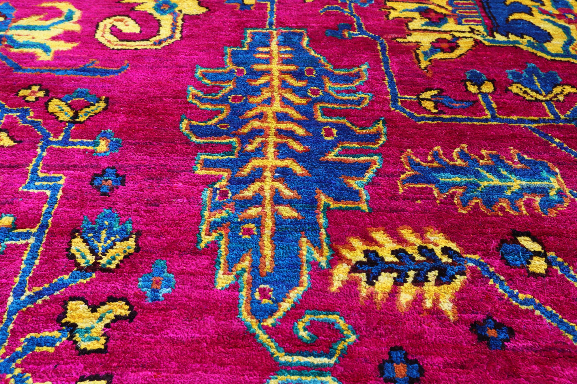 Pink Persian Tabriz Hand Knotted Silk Rug - 8' 11" X 12' 3" - Golden Nile