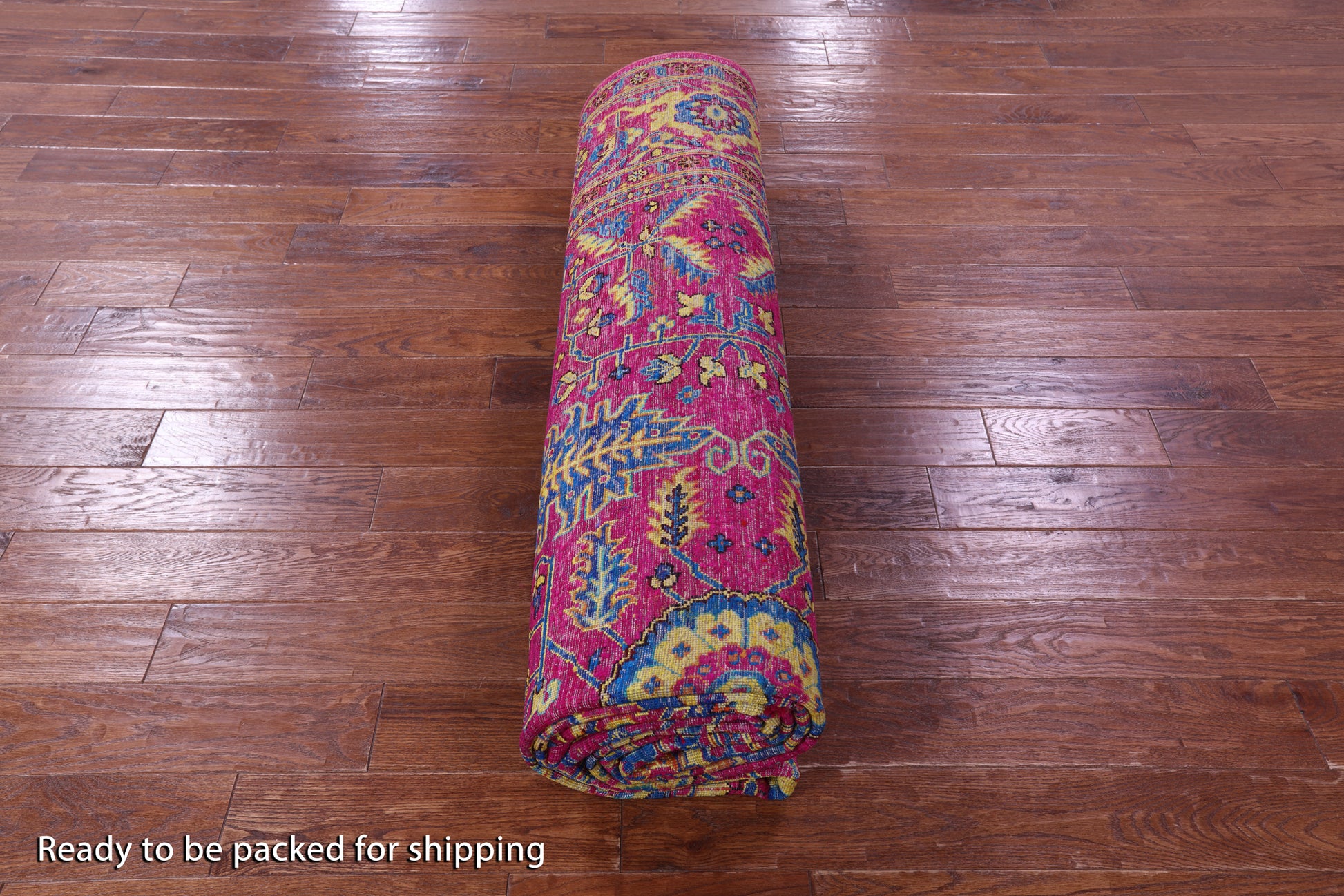 Pink Persian Tabriz Hand Knotted Silk Rug - 8' 11" X 12' 3" - Golden Nile