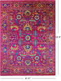 Pink Persian Tabriz Hand Knotted Silk Rug - 8' 11" X 12' 3" - Golden Nile