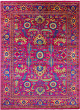 Pink Persian Tabriz Hand Knotted Silk Rug - 8' 11" X 12' 3" - Golden Nile