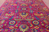 Pink Persian Tabriz Hand Knotted Silk Rug - 8' 11" X 12' 3" - Golden Nile