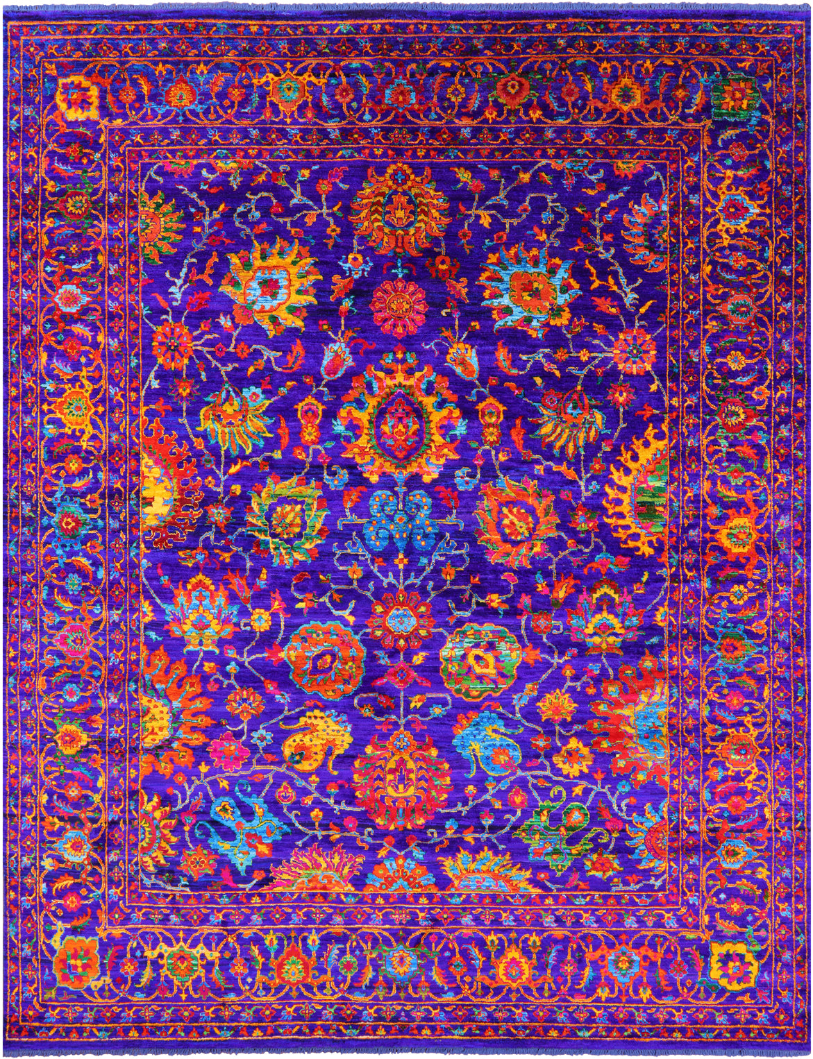 Persian Tabriz Hand Knotted Silk Rug - 8' 0" X 10' 3" - Golden Nile