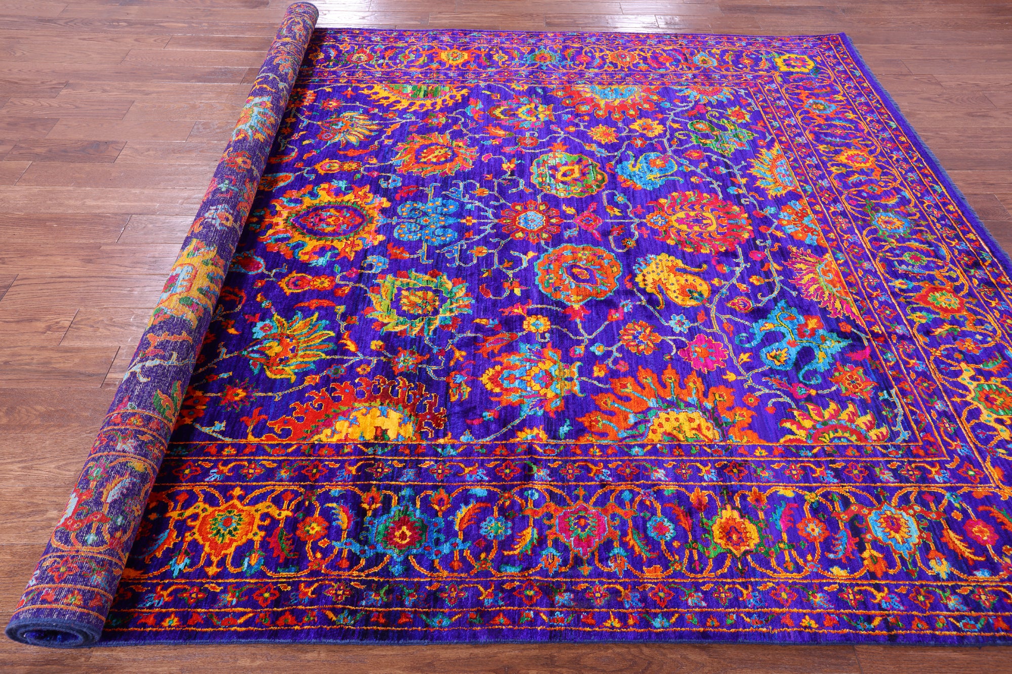 Persian Tabriz Hand Knotted Silk Rug - 8' 0" X 10' 3" - Golden Nile