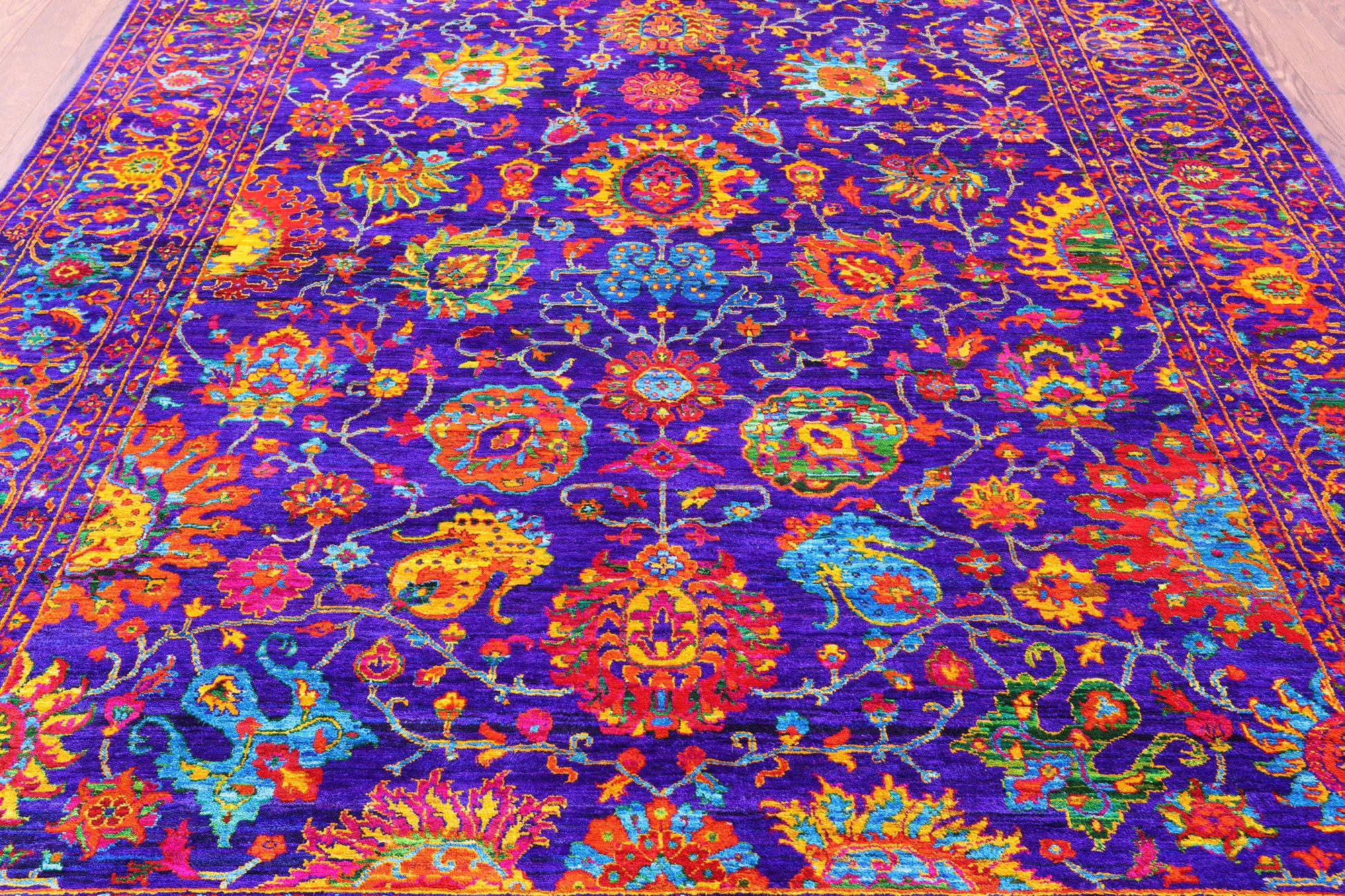 Persian Tabriz Hand Knotted Silk Rug - 8' 0" X 10' 3" - Golden Nile