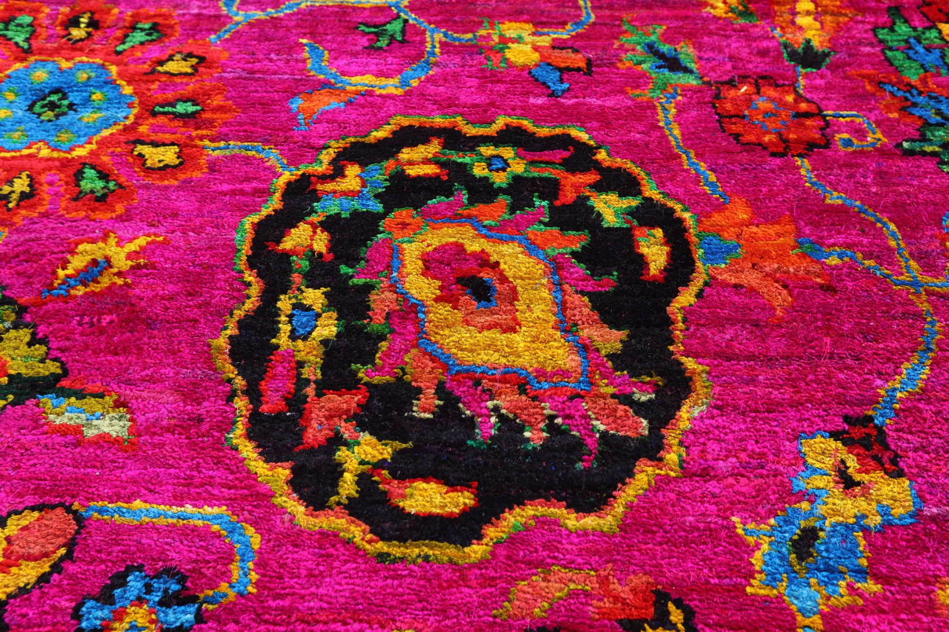 Pink Persian Tabriz Handmade Silk Rug - 8' 0" X 10' 4" - Golden Nile