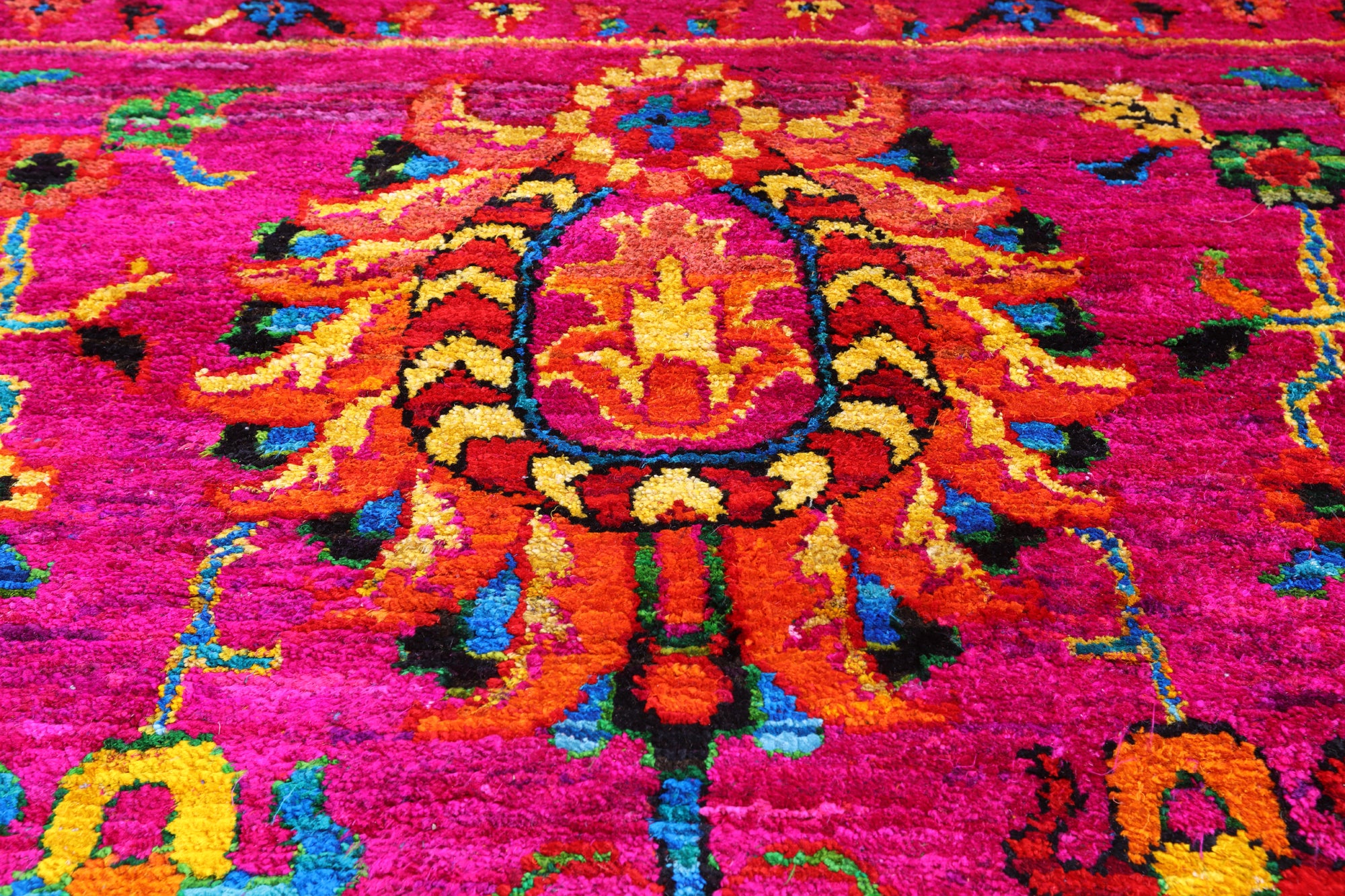 Pink Persian Tabriz Handmade Silk Rug - 8' 0" X 10' 4" - Golden Nile