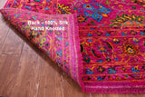 Pink Persian Tabriz Handmade Silk Rug - 8' 0" X 10' 4" - Golden Nile