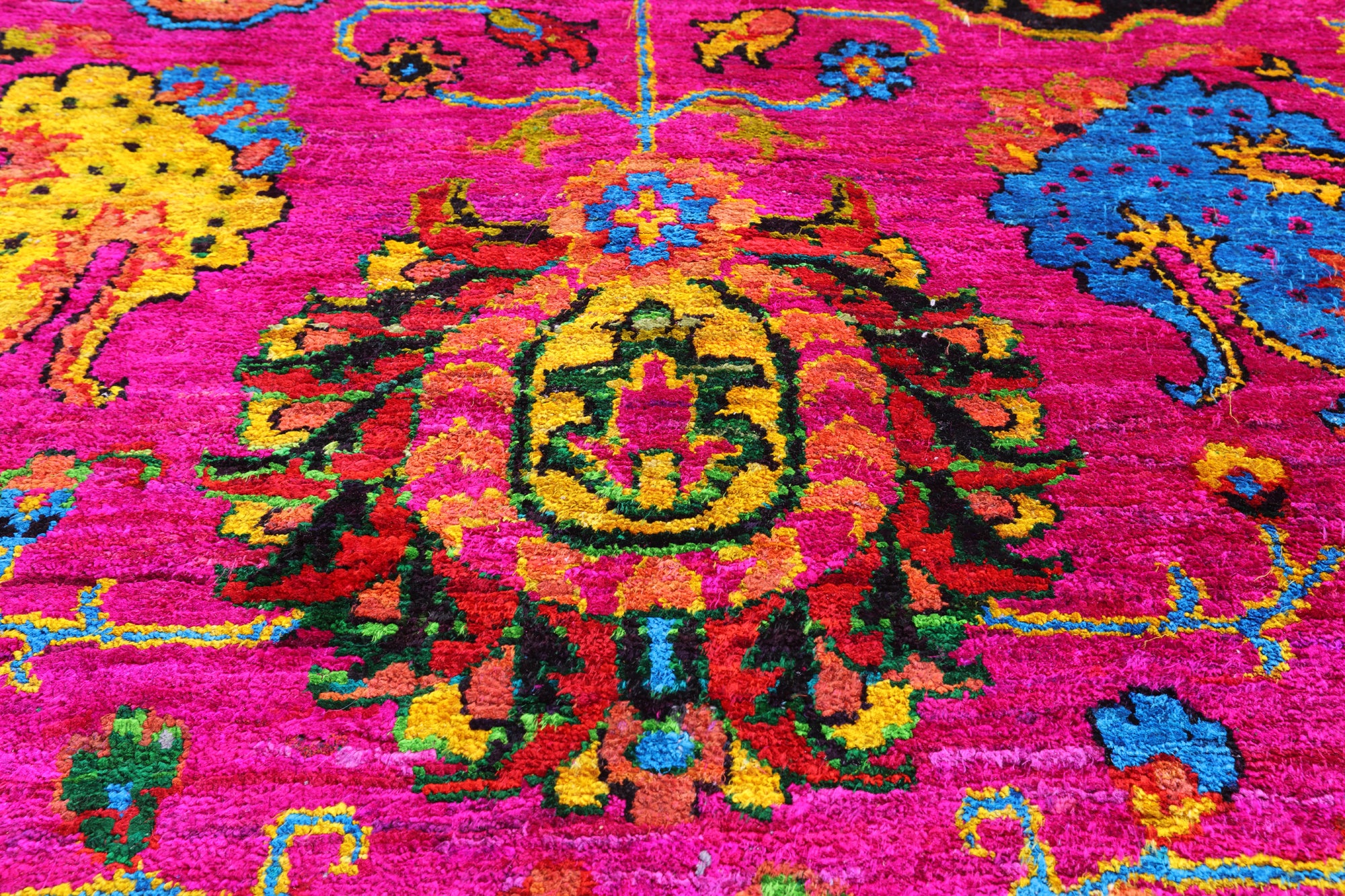 Pink Persian Tabriz Handmade Silk Rug - 8' 0" X 10' 4" - Golden Nile