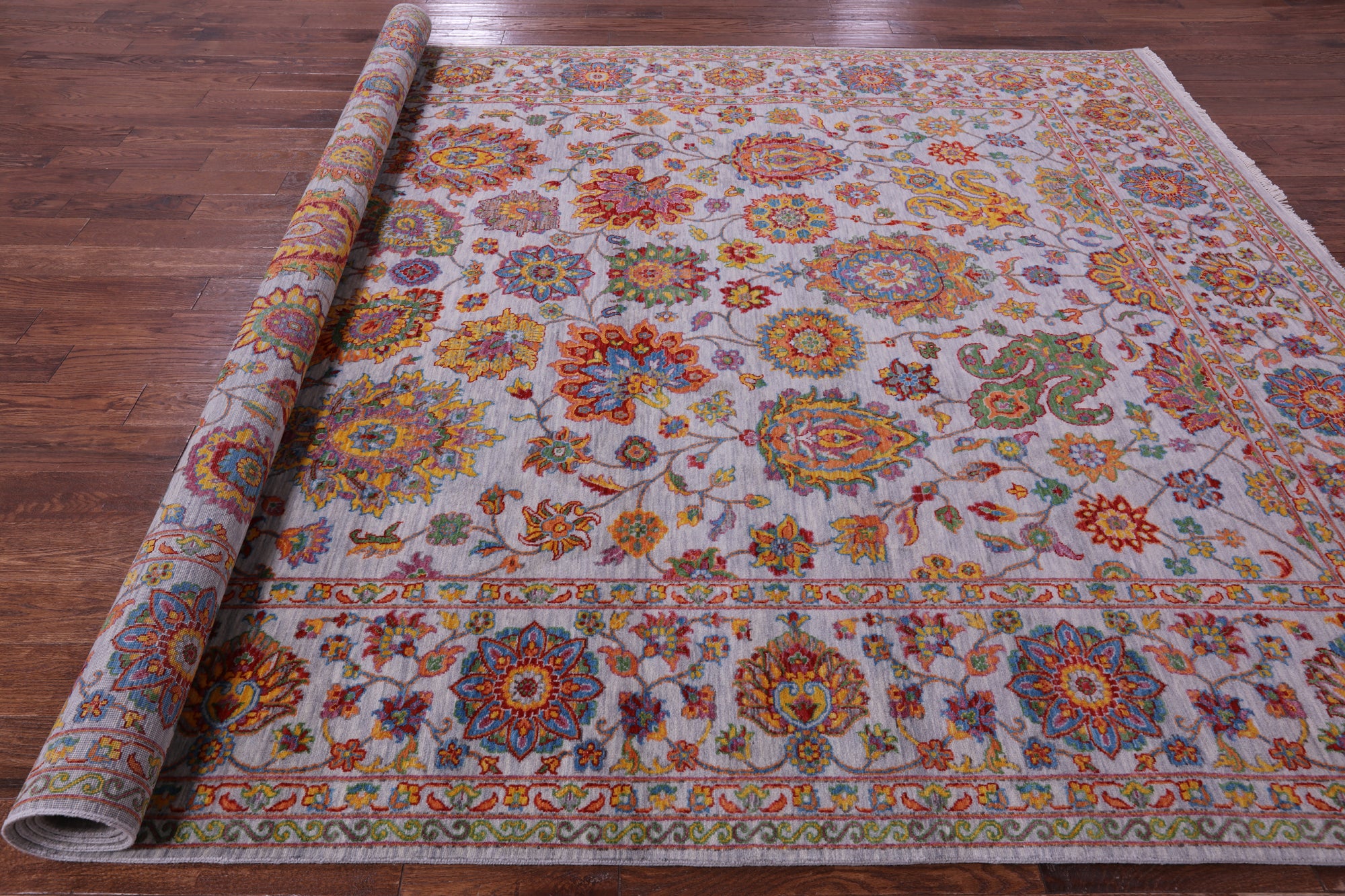 Persian Tabriz Handmade Wool Rug - 9' 0" X 11' 11" - Golden Nile