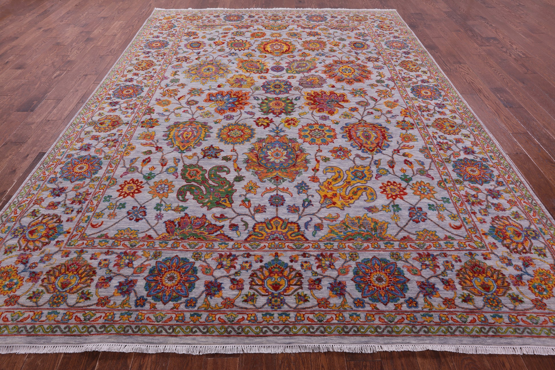 Persian Tabriz Handmade Wool Rug - 9' 0" X 11' 11" - Golden Nile