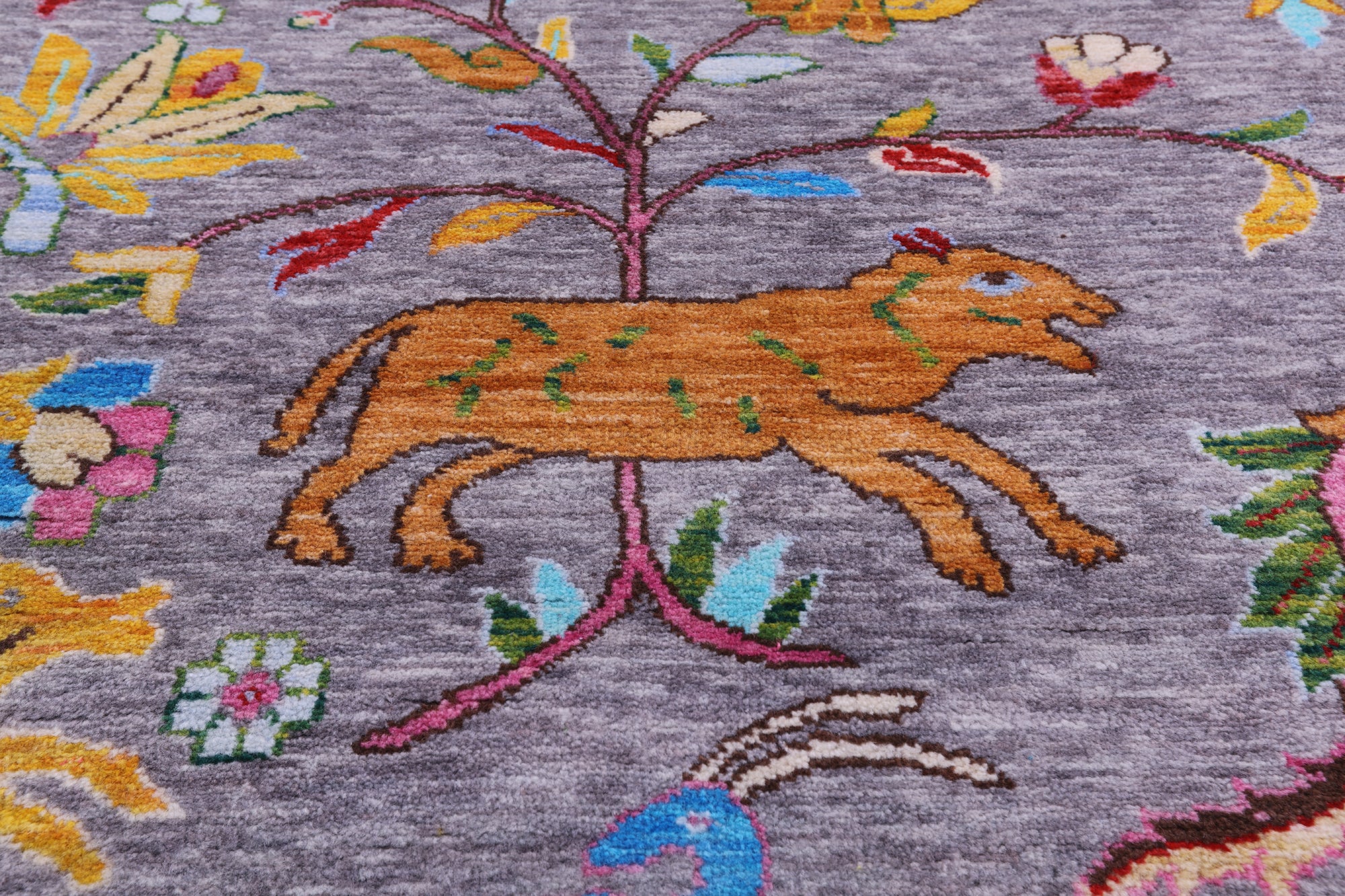 Tribal Persian Gabbeh Handmade Wool Rug - 8' 11" X 11' 11" - Golden Nile