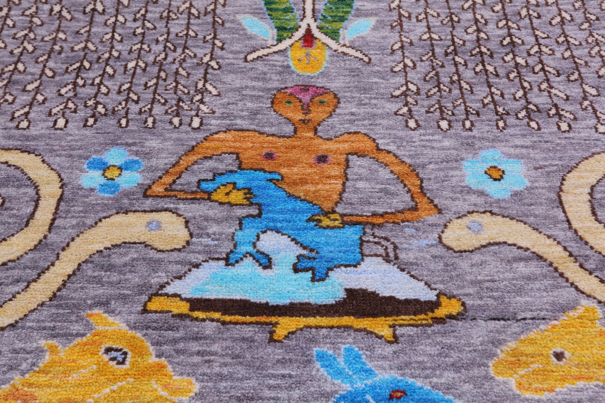 Tribal Persian Gabbeh Handmade Wool Rug - 8' 11" X 11' 11" - Golden Nile