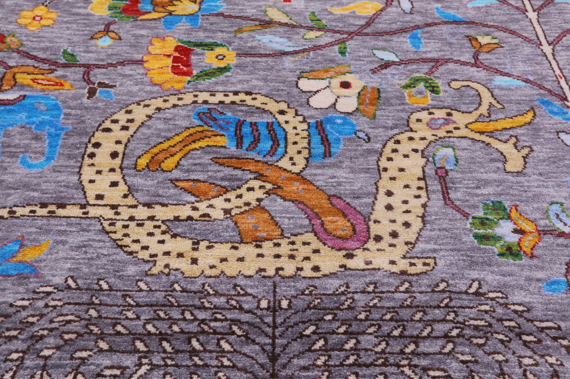 Tribal Persian Gabbeh Handmade Wool Rug - 8' 11" X 11' 11" - Golden Nile