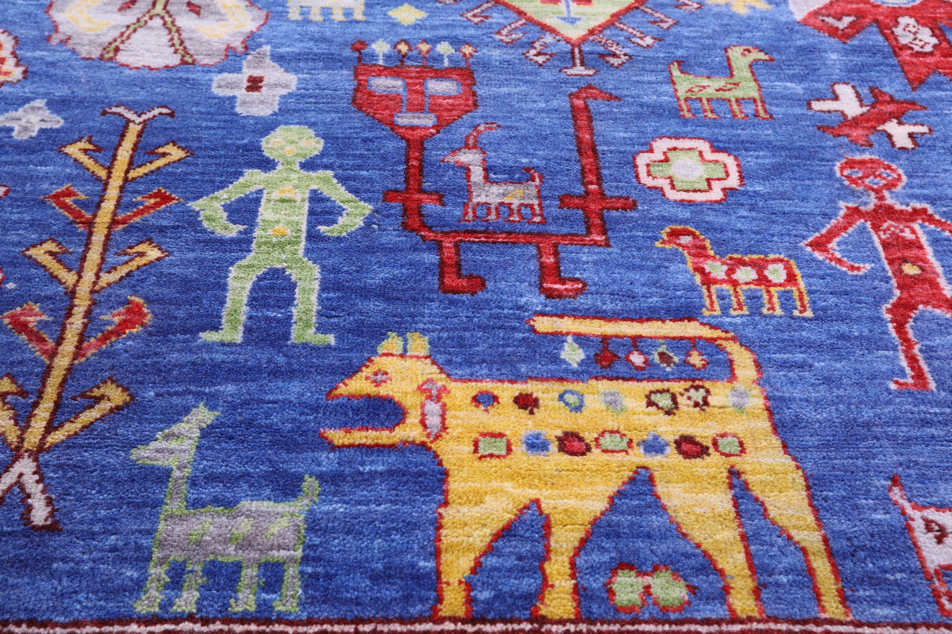 Blue Persian Fine Serapi Handmade Wool Rug - 9' 0" X 12' 4" - Golden Nile