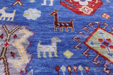 Blue Persian Fine Serapi Handmade Wool Rug - 9' 0" X 12' 4" - Golden Nile