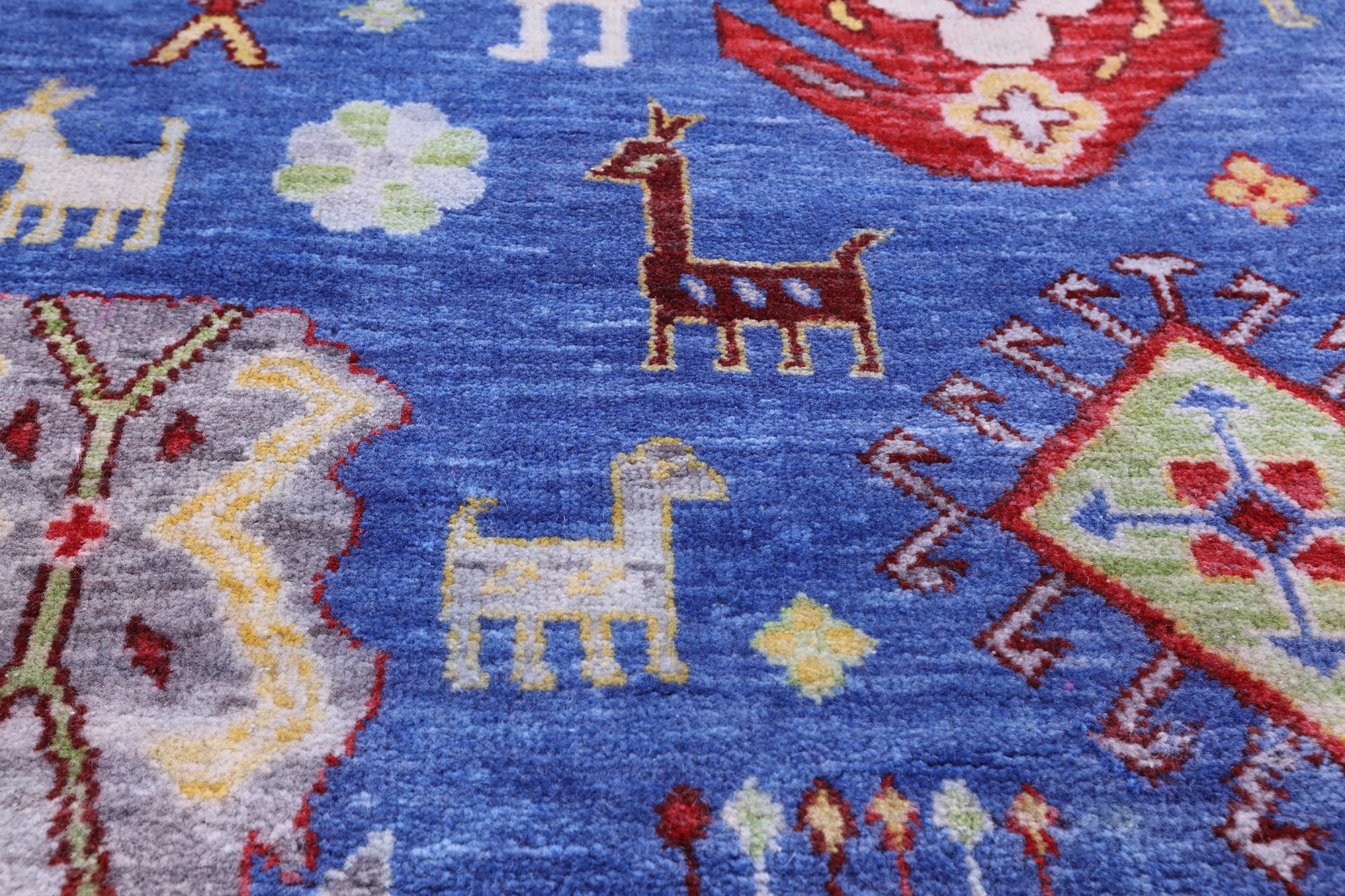 Blue Persian Fine Serapi Handmade Wool Rug - 9' 0" X 12' 4" - Golden Nile