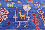 Blue Persian Fine Serapi Handmade Wool Rug - 9' 0" X 12' 4" - Golden Nile